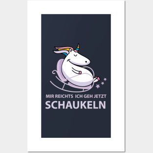 Funny unicorn in the rocking chair Posters and Art